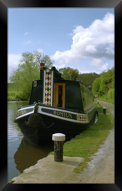 Moored narrowboat Framed Print by Chris Day
