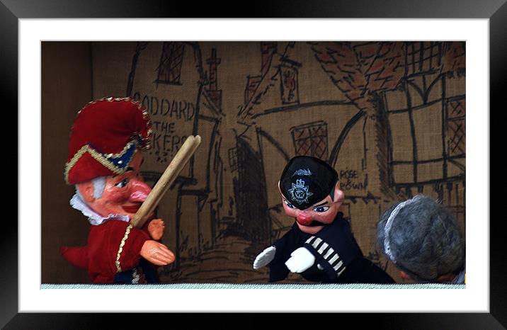 Punch and Judy with the policeman Framed Mounted Print by Chris Day