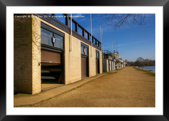 The Oxford University Boat Houses Framed Mounted Print by Chris Day