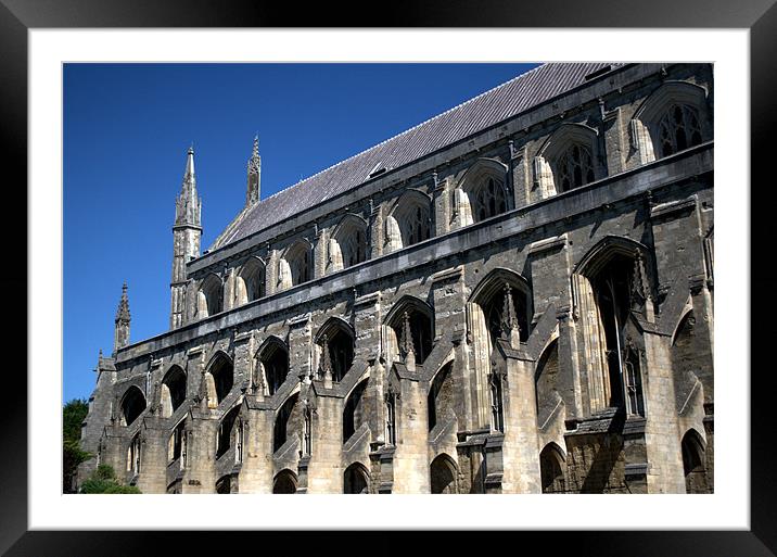Winchester Cathedral South wall Framed Mounted Print by Chris Day