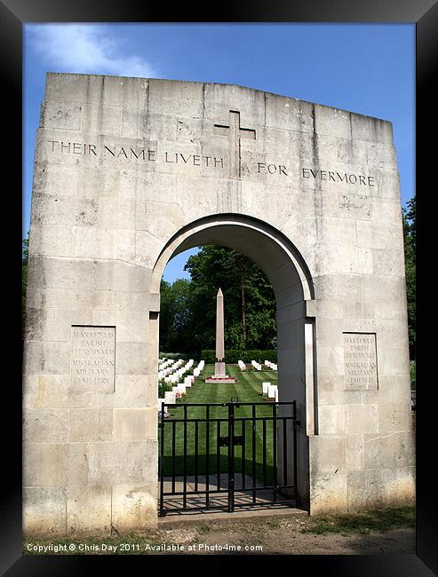 Anzac Cemetery in Harefield Churchyard Framed Print by Chris Day