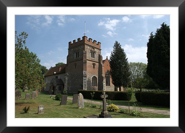 St Marys Parish Church Harefield Framed Mounted Print by Chris Day