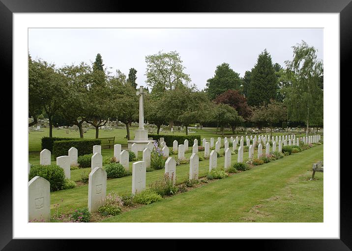 War Graves in Northwood Cemetery Framed Mounted Print by Chris Day
