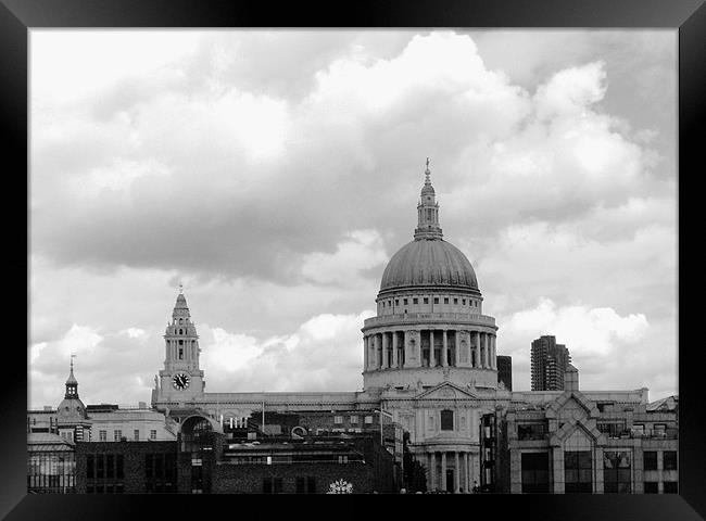 St Pauls Cathedral in Black and White Framed Print by Chris Day
