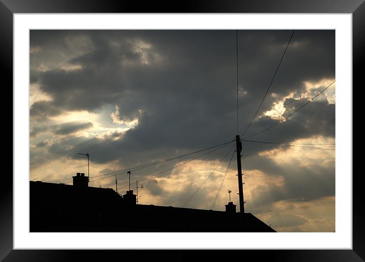 Urban Skyline over West London Framed Mounted Print by Chris Day