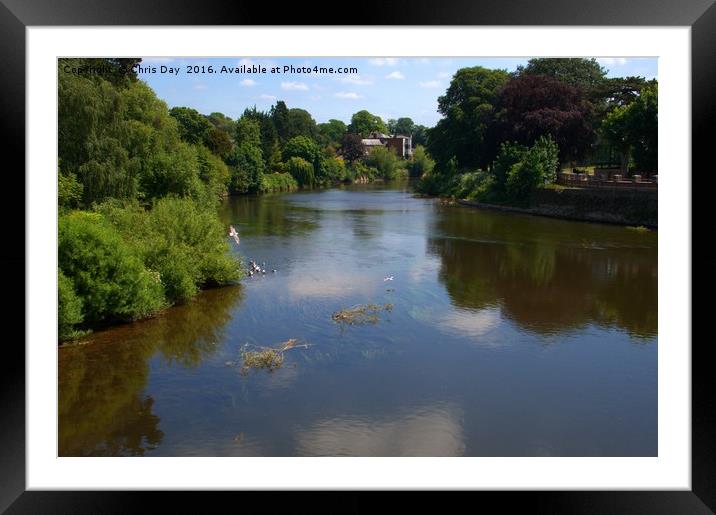 River Wye From the old bridge Hereford Framed Mounted Print by Chris Day