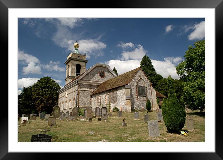 Church of St. Lawrence West Wycombe 2 Framed Mounted Print by Chris Day