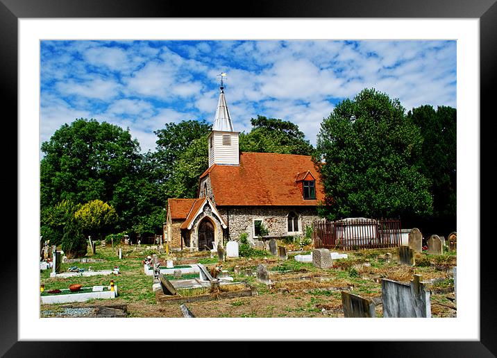 St Laurence Church Cowley Middlesex Framed Mounted Print by Chris Day