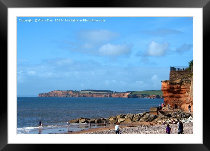 Sidmouth Beach Framed Mounted Print by Chris Day