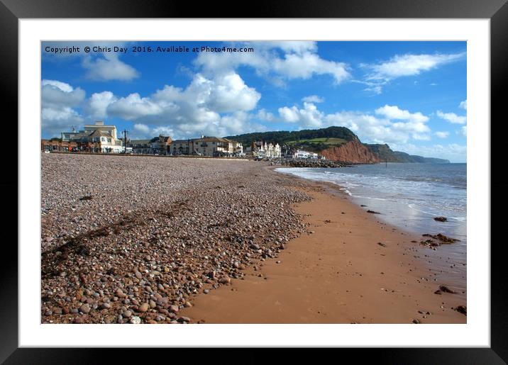 Sidmouth Beach Framed Mounted Print by Chris Day