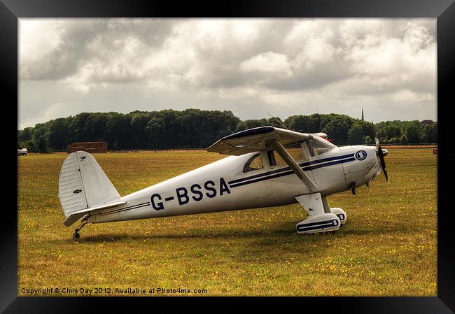 Luscombe 8E Deluxe 2 seater plane Framed Print by Chris Day