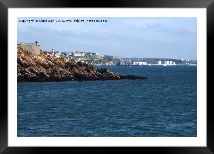 Plymouth coastline Framed Mounted Print by Chris Day