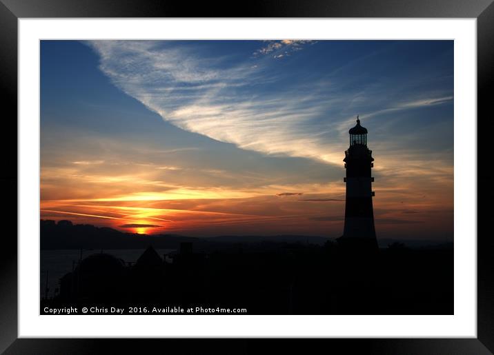Sunset over the Tamar Framed Mounted Print by Chris Day