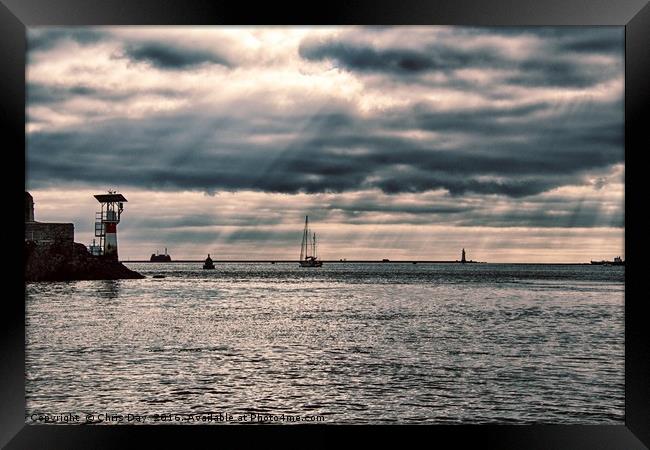 Plymouth Sound  Framed Print by Chris Day