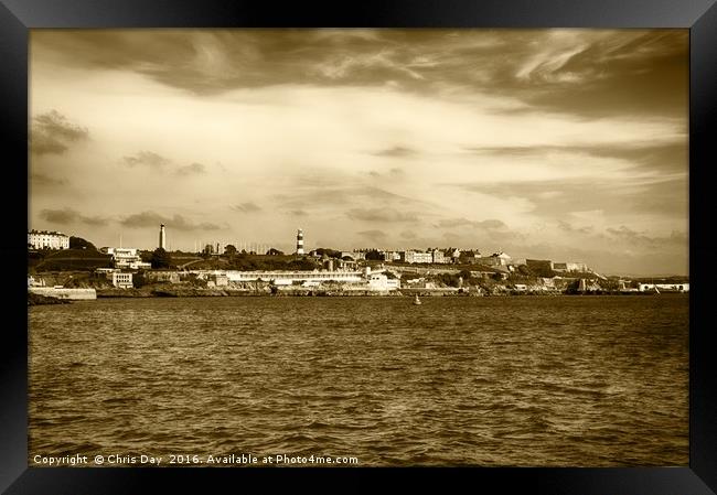 Plymouth Hoe and seafront  Framed Print by Chris Day