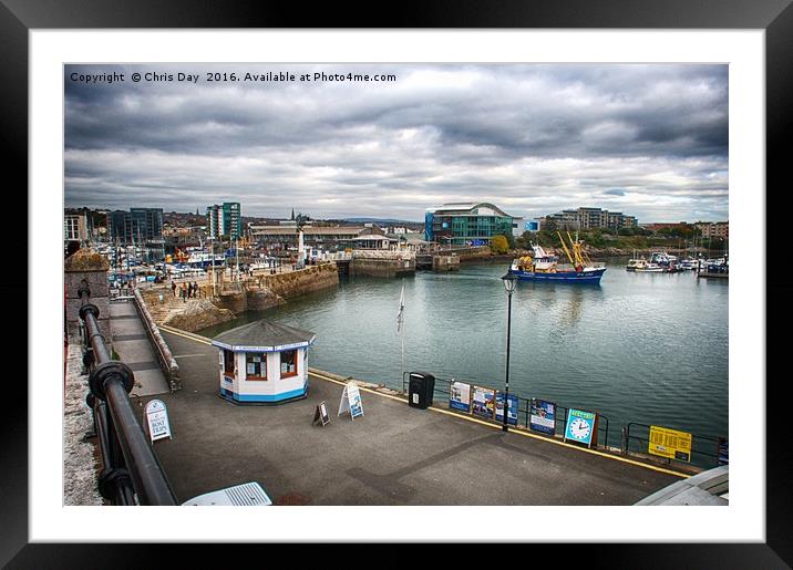 Sutton Harbour Plymouth Framed Mounted Print by Chris Day