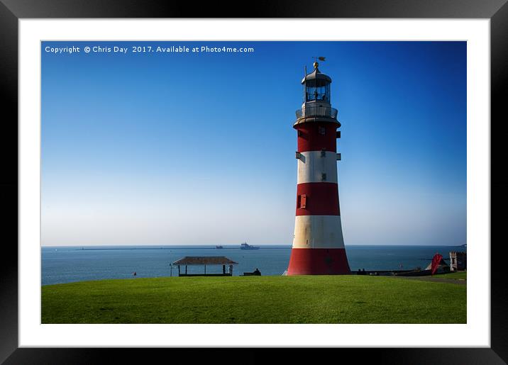 Smeatons Tower Framed Mounted Print by Chris Day