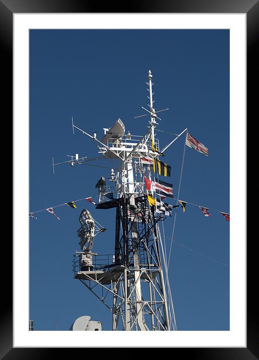Radio Mast of HMS Belfast Framed Mounted Print by Chris Day
