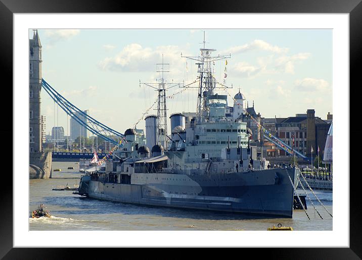 HMS Belfast 7 Framed Mounted Print by Chris Day