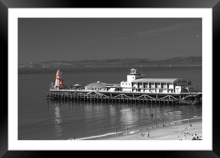 Bournemouth Pier and the Red Helter Skelter Framed Mounted Print by Chris Day
