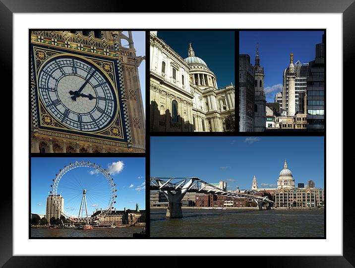 London Scenes Collage Framed Mounted Print by Chris Day