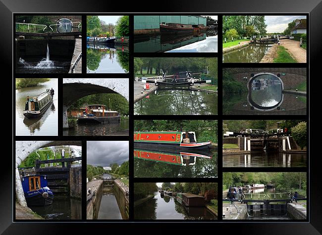 Grand Union canal Collage1 Framed Print by Chris Day