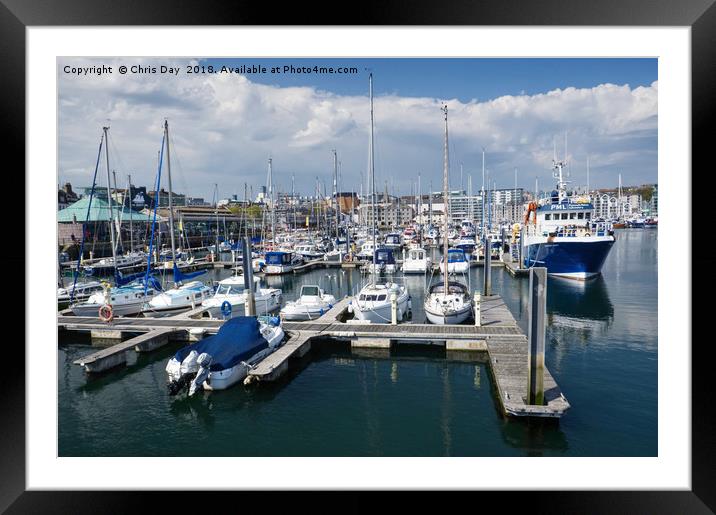 Sutton Harbour Plymouth  Framed Mounted Print by Chris Day