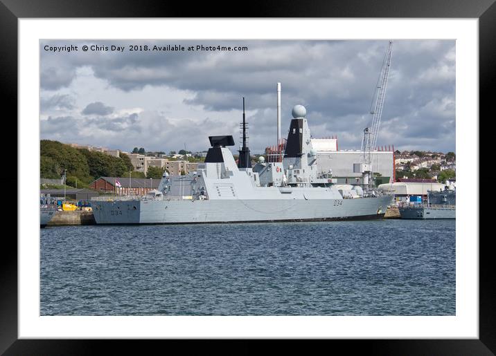 HMS Diamond Framed Mounted Print by Chris Day