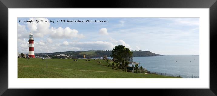 Plymouth Hoe Panorama Framed Mounted Print by Chris Day