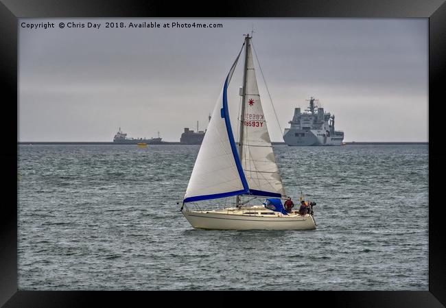 Boats on Plymouth Sound Framed Print by Chris Day