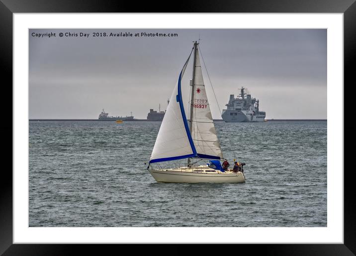 Boats on Plymouth Sound Framed Mounted Print by Chris Day