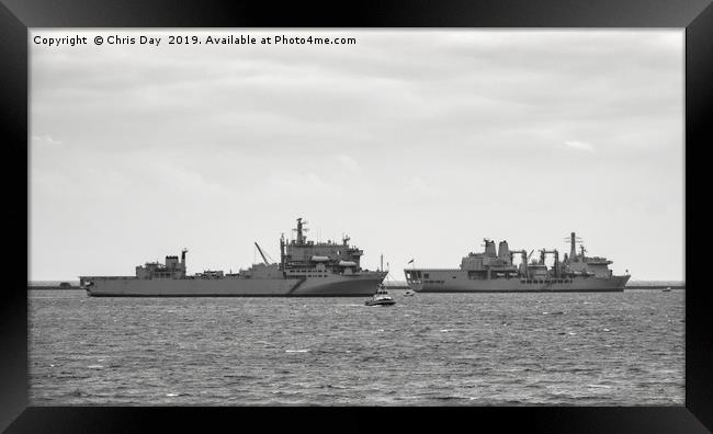RFA Argus and RFA Fort Victoria Framed Print by Chris Day