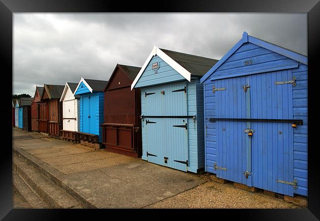 Highcliffe huts 3 Framed Print by Chris Day