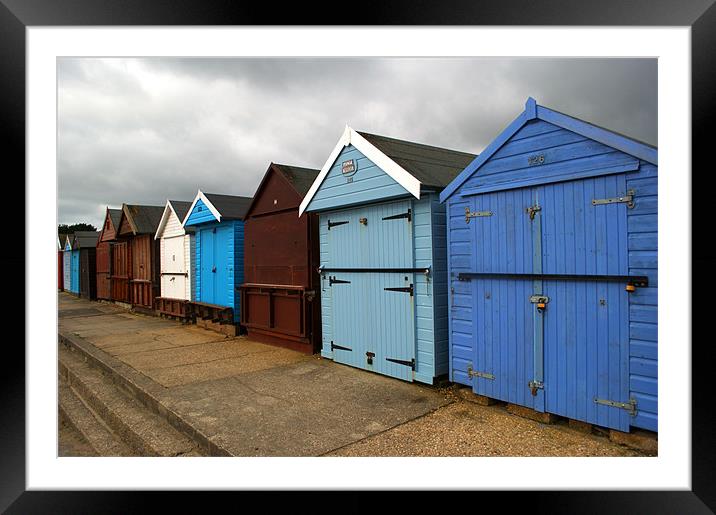 Highcliffe huts 3 Framed Mounted Print by Chris Day