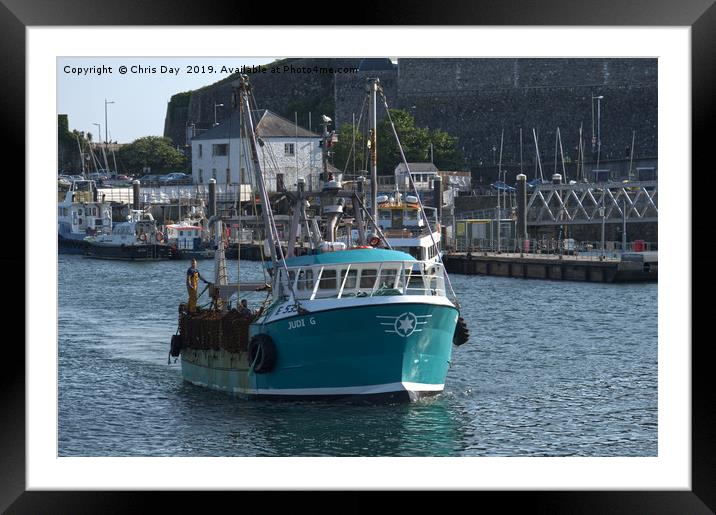 Trawler Judy G  Framed Mounted Print by Chris Day