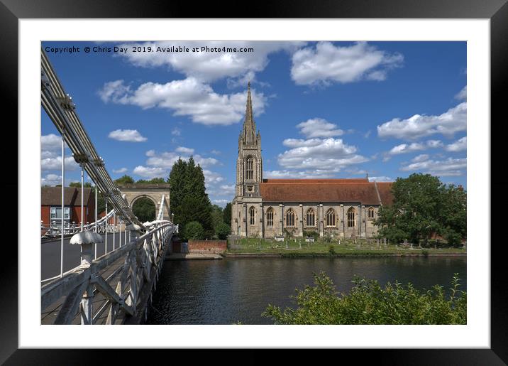 The Church by the bridge Marlow Framed Mounted Print by Chris Day