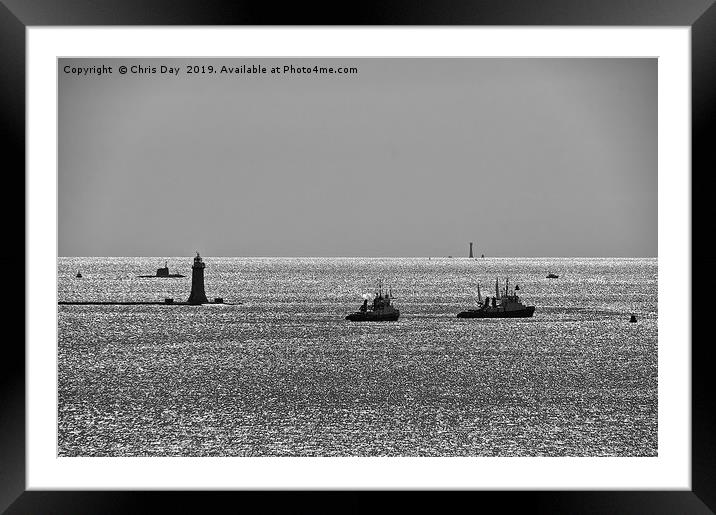 Astute Class attack SSN heads towards Plymouth Sou Framed Mounted Print by Chris Day