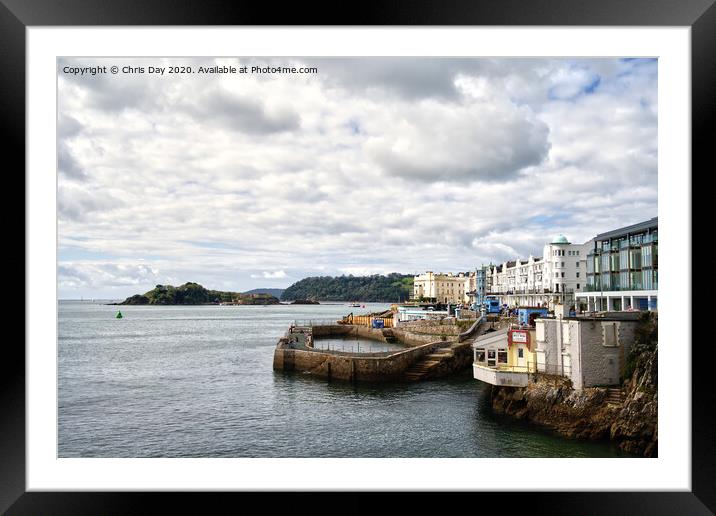 West Hoe foreshore Framed Mounted Print by Chris Day