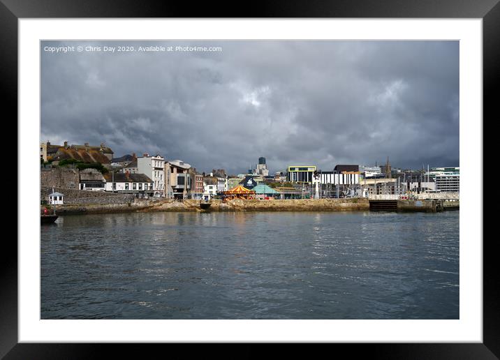 The Barbican Sutton harbour and Plymouth Framed Mounted Print by Chris Day