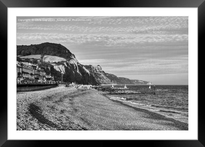 Sidmouth beach Framed Mounted Print by Chris Day
