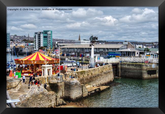 Entrance to Sutton Harbour Framed Print by Chris Day