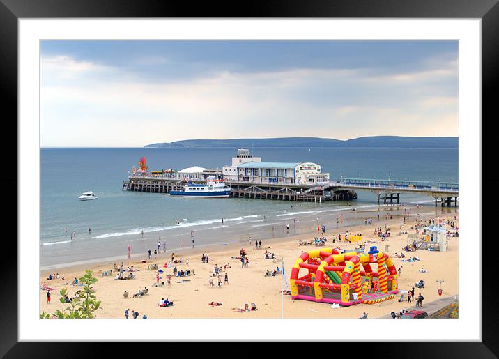 Bournemouth Pier and Beach Framed Mounted Print by Chris Day