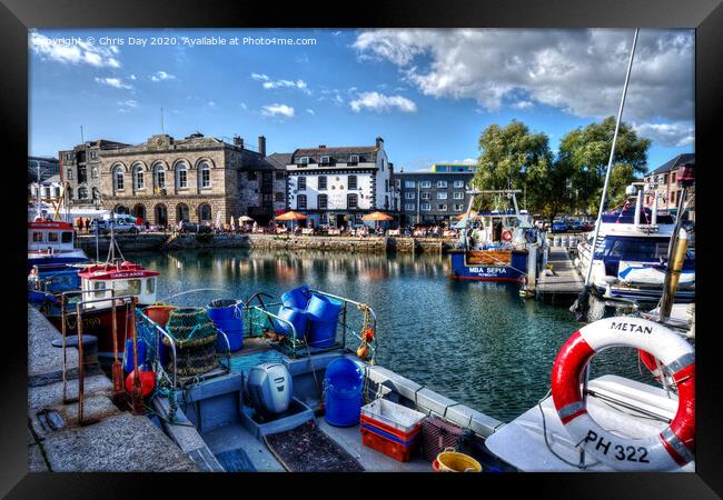 Sutton Harbour West Framed Print by Chris Day