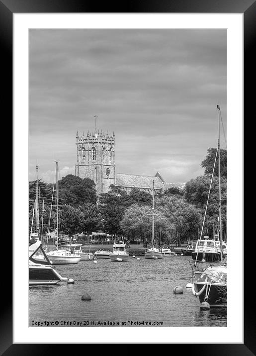 Christchurch Skyline Framed Mounted Print by Chris Day