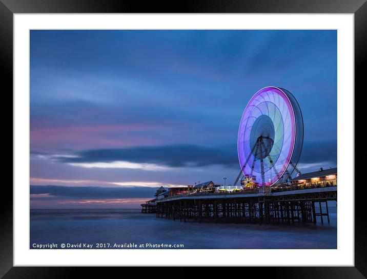Central Pier Blackpool at night Framed Mounted Print by David Kay