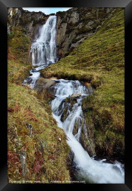 Esgair Cloddiad Waterfall. Framed Print by Philip Veale