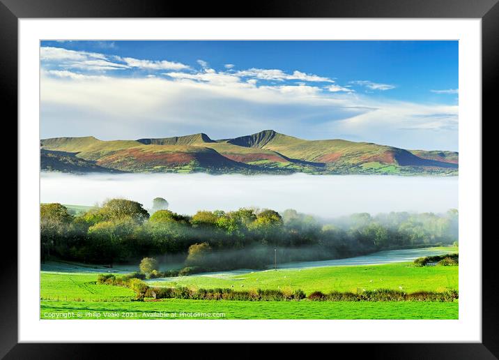 Brecon Beacons Autumn Serenity Framed Mounted Print by Philip Veale