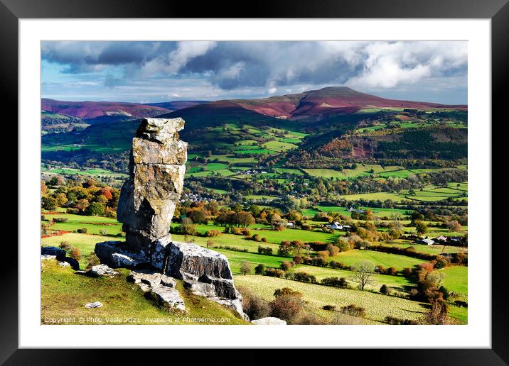 Lonely Shepherd and Sugar Loaf Mountain in Autumn. Framed Mounted Print by Philip Veale