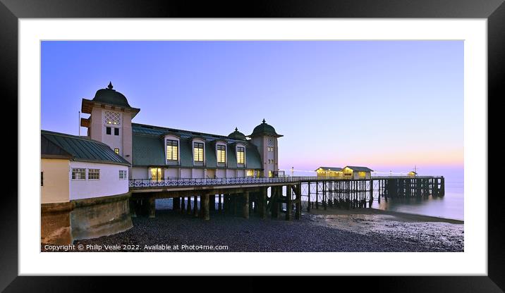 Penarth Pier at the Break of Dawn. Framed Mounted Print by Philip Veale