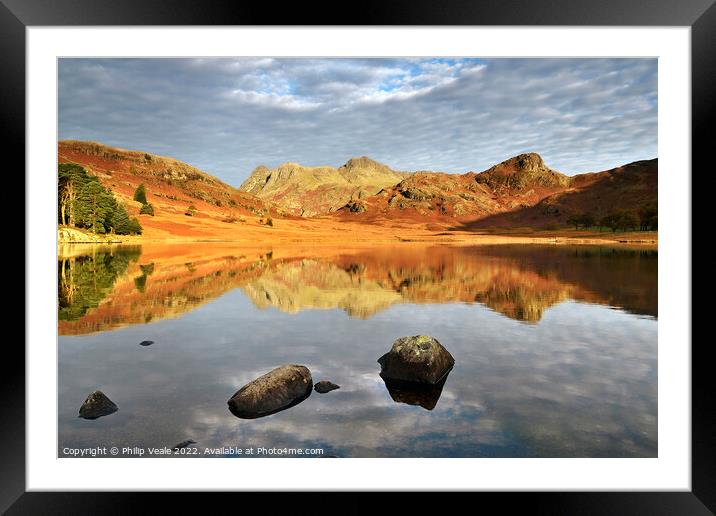 Blea Tarn's Dawn Caress. Framed Mounted Print by Philip Veale